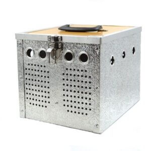 Aluminium duivenmand met voerbakjes